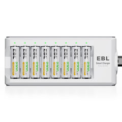 EBL Rechargeable AA Batteries 2800mAh Long Lasting Battery (8 Counts) with Battery Charger for AA AAA Batteries Amazon