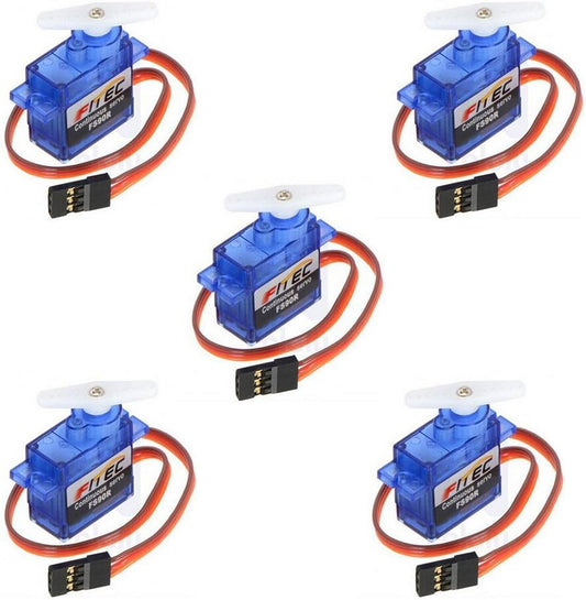 FEETECH FS90R (5 Pack) - 360 Degree Continuous Rotation Servo 9g for Robotic Helicopter Airplane Boat (FS90R)