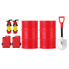 INJORA Mini Fuel Tank Fire Extinguisher Shovel Oil Drum Scale Accessories for 1/24 1/18 RC Crawlers INJORA