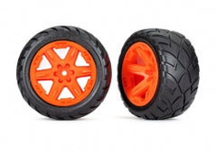 Tires & wheels, assembled, glued (2.8") (RXT orange wheels, Anaconda tires, foam inserts) (4WD electric front/rear, 2WD electric front only) (2) (TSM rated) (6775A)