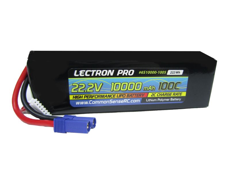 Lectron Pro 22.2V 10000mAh 100C Soft Case Lipo Battery with EC5 Connector #6S10000-1005	$229.99 Friendly Hobbies