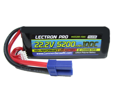 Lectron Pro 22.2V 5200mAh 100C Lipo Battery with EC5 Connector #6S5200-1005 Friendly Hobbies