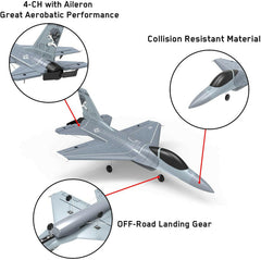 VOLANTEXRC 4-Channel RC Trainer Airplane F-16