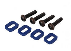 Traxxas Washers, motor mount, aluminum (blue-anodized) (4)/ 4x18mm BCS (4) (7759) TRAXXAS