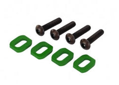 Traxxas Washers, motor mount, aluminum (green-anodized) (4)/ 4x18mm BCS (4) (7759G)