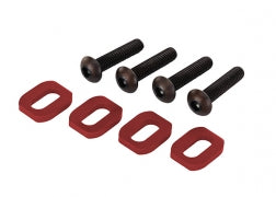 Traxxas Washers, motor mount, aluminum (red-anodized) (4)/ 4x18mm BCS (4) (7759R) TRAXXAS