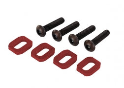 Traxxas Washers, motor mount, aluminum (red-anodized) (4)/ 4x18mm BCS (4) (7759R)
