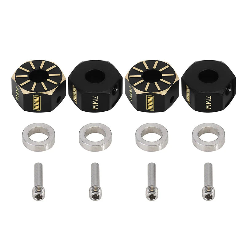 INJORA Black Brass Wheel Hex Hub Extenders for Axial SCX10 PRO SCX10 III UTB10 Capra INJORA