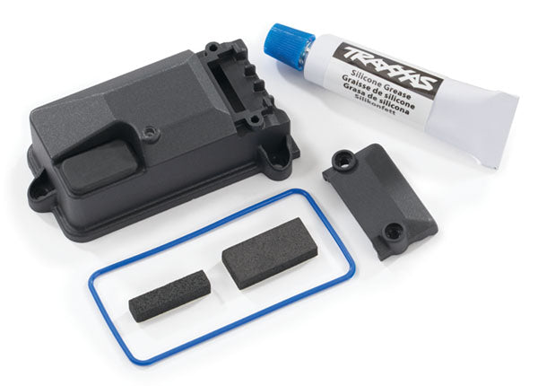 Traxxas Receiver box cover (for use only with #8224 receiver box & #2260 BEC)/ foam pads/ seals/ silicone grease (8224X) TRAXXAS