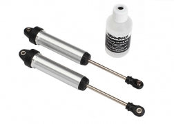Traxxas Shocks, GTR, 134mm, silver aluminum (fully assembled w/o springs) (front, no threads) (2) (8451)