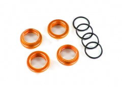 Traxxas Spring retainer (adjuster), orange-anodized aluminum, GT-Maxx® shocks (4) (assembled with o-ring) (8968A)