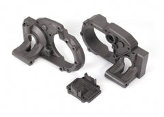 Traxxas Gearbox halves, left & right/ differential cover (charcoal gray) (9493)