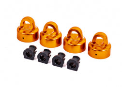 Traxxas Shock caps, aluminum (blue-anodized), GT-Maxx® shocks (4)/ spacers (4) (for Sledge™) (9664X)