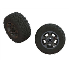 ARRMA 1/8 RAGNAROK MT Front/Rear 2.8 Pre-Mounted Tires, ST, 14mm Hex, Black Chrome (2) (ARA550053)
