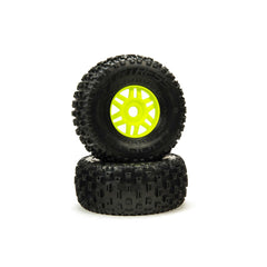 ARRMA 1/8 dBoots Fortress Front/Rear 2.4/3.3 Pre-Mounted Tires, 17mm Hex, Green (2) (ARA550068)