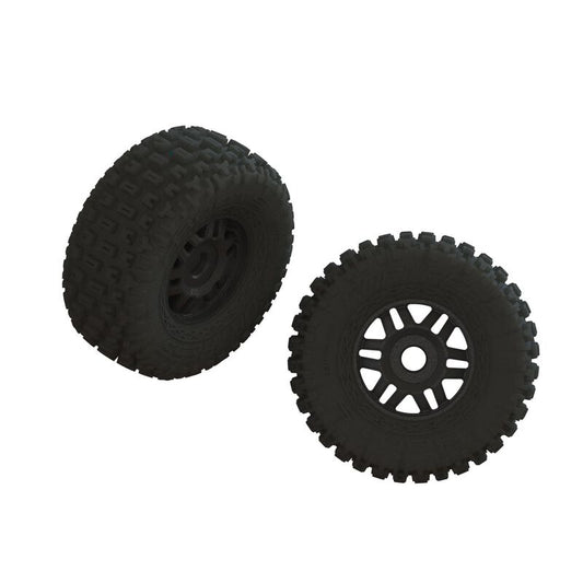 ARRMA dBoots FORTRESS LP Tire Set Glued Black (2) (ARA550110)