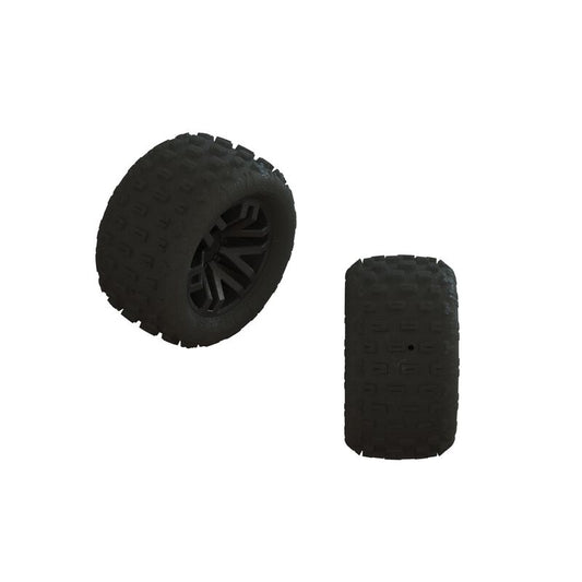 ARRMA dBoots 'FORTRESS' Tire Set Glued (Black) (2 Pairs) (ARA550112)
