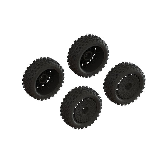 ARRMA dBoots '2-HO' Tire Set Glued (Black) (2 Pairs) (ARA550114)