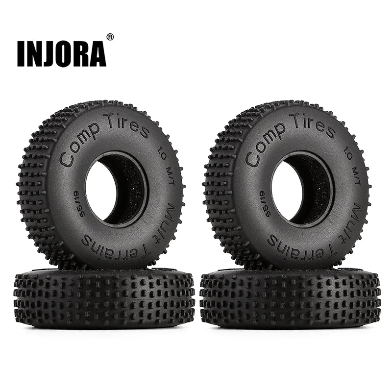 INJORA 1.0" 65*19mm Comp Pin Multi Terrains Tires for 1/24 RC Crawler Rock Buggy (4) (T2440)