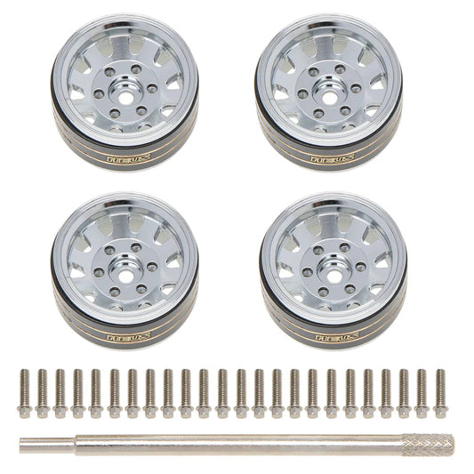 MEUS RACING 1.0 Beadlock Wheel Aluminum Chrome-Plated Brass Inner Ring Negative Offset -3.25mm - Ten Star B Heli Direct