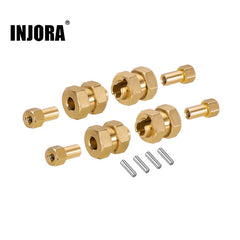 INJORA 4PCS Brass Wheel Hex Hub +5mm Extenders for Axial SCX24 AX24 INJORA