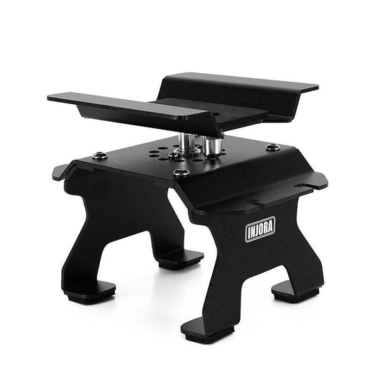 INJORA: Aluminum RC Car Stand with Shock Holder for 1/24 1/18 RC Crawler (Tool-63)