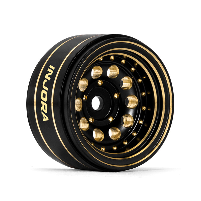 INJORA 39g/Pcs 1.0" Brass Beadlock Wheels -2.65mm Offset For Micro Crawlers INJORA