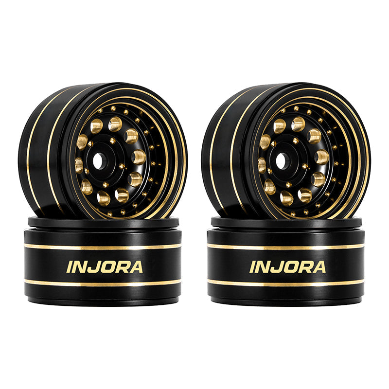 INJORA 39g/Pcs 1.0" Brass Beadlock Wheels -2.65mm Offset For Micro Crawlers INJORA