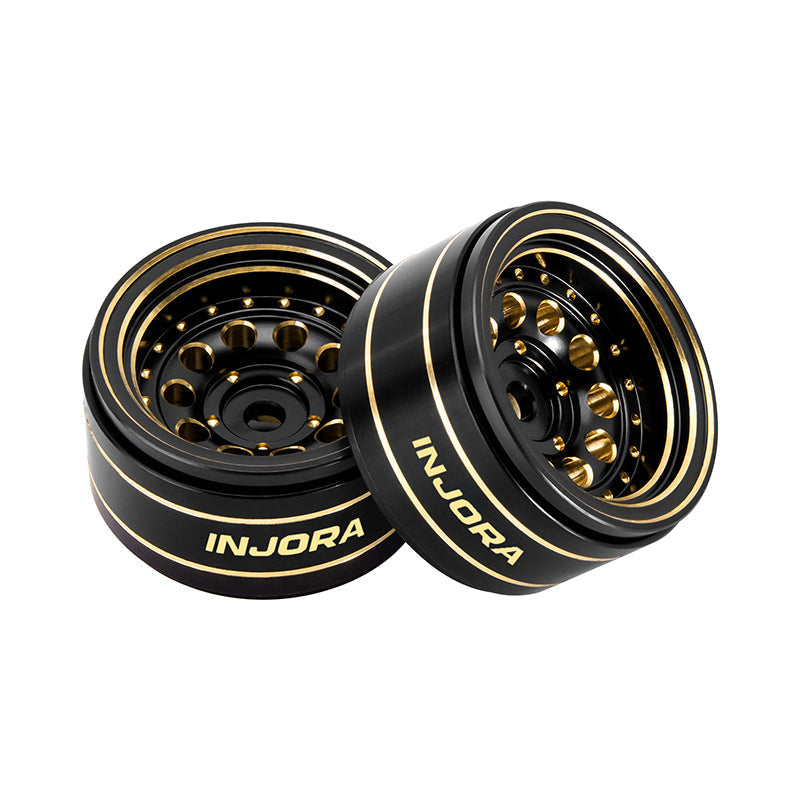 INJORA 39g/Pcs 1.0" Brass Beadlock Wheels -2.65mm Offset For Micro Crawlers INJORA