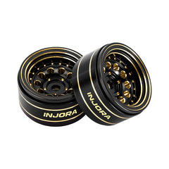 INJORA 39g/Pcs 1.0" Brass Beadlock Wheels -2.65mm Offset For Micro Crawlers INJORA