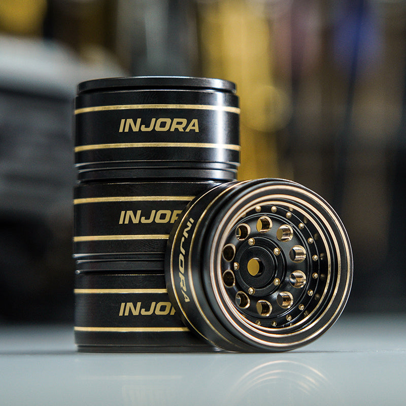 INJORA 39g/Pcs 1.0" Brass Beadlock Wheels -2.65mm Offset For Micro Crawlers INJORA