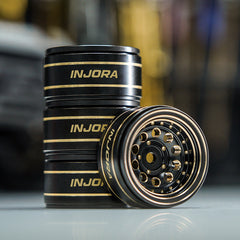 INJORA 39g/Pcs 1.0" Brass Beadlock Wheels -2.65mm Offset For Micro Crawlers INJORA