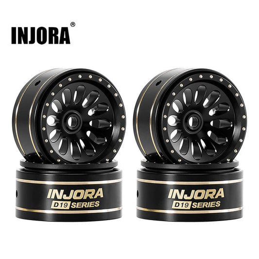 INJORA 0.7" D19 Ripple Black Brass Wheels for 1/30 SCX30 (W7005) INJORA