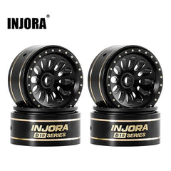 INJORA 0.7" D19 Ripple Black Brass Wheels for 1/30 SCX30 (W7005) INJORA