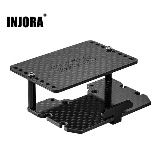 INJORA: Double Decker Carbon Fiber Tray Battery ESC Receiver Tray For 1/18 TRX4M INJORA