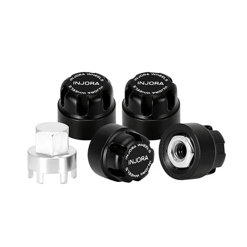 INJORA M2 Wheel Lock Nuts with Aluminum Cap for 1/24 SCX24 AX24 FCX24M INJORA