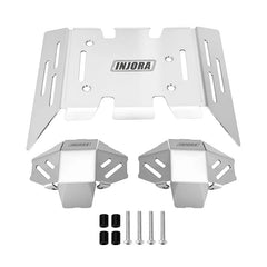 INJORA Stainless Steel Chassis Armor Skid Plate Axle Protector for 1/8 Axial AXP8 Gilamon INJORA