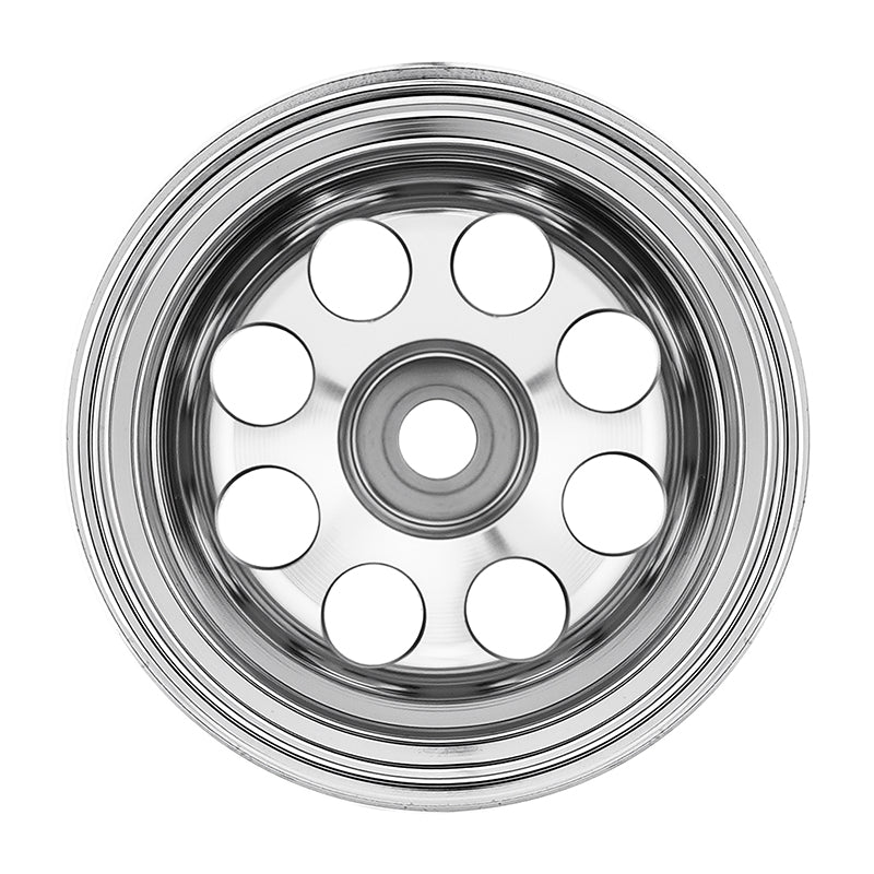 INJORA 1.0" Aluminum Beadlock Wheels Chrome -2.5mm Offset For Micro Crawlers INJORA