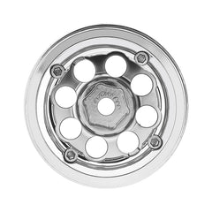 INJORA 1.0" Aluminum Beadlock Wheels Chrome -2.5mm Offset For Micro Crawlers INJORA