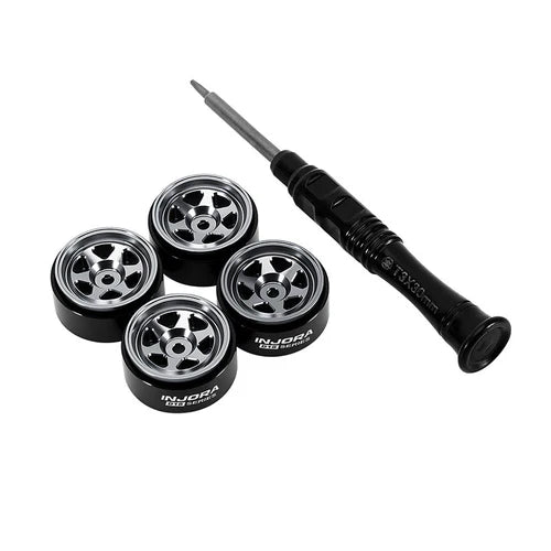 INJORA 0.7" D18 6-Spoke Aluminum Wheels for 1/30 SCX30 (W7001) INJORA