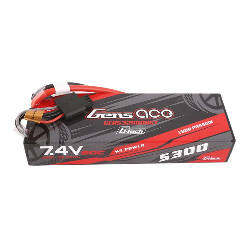 Gens ace 7.4V 5300mAh 2S 60C G-Tech Smart Hardcase LiPo Battery: Deans Friendly Hobbies