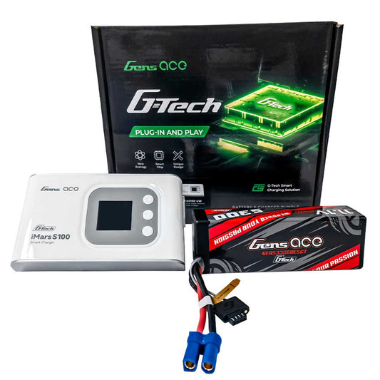 Gens ace G-Tech Bundle: 5300mAh 3S 60C hardcase EC5 + S100 charger Horizon Hobby
