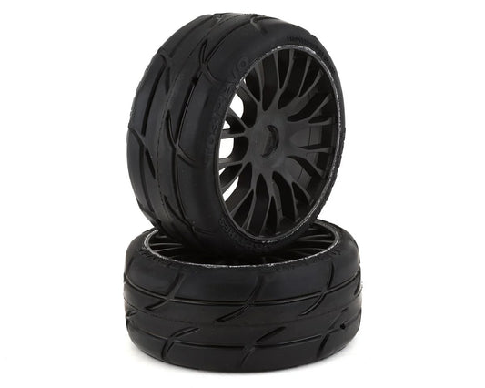 GRP Tires GT - TO3 Revo Belted Pre-Mounted 1/8 Buggy Tires (Black) (2) (XB1) w/FLEX Wheel (GTX03-XM7)