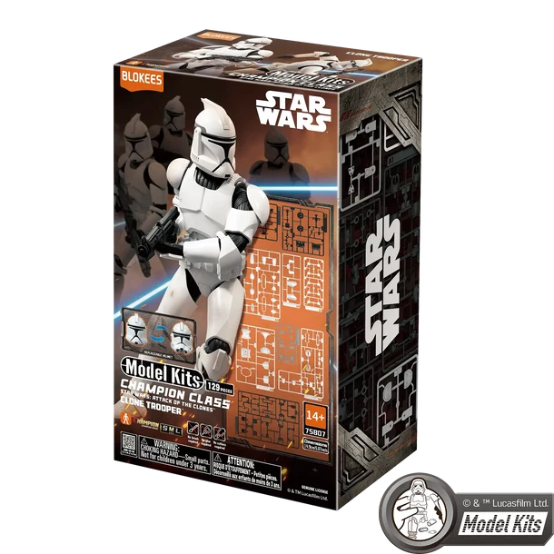 STAR WARS: ATTACK OF THE CLONES CHAMPION CLASS 07 CLONE TROOPER MODEL KITS | BLOKEES Blokees