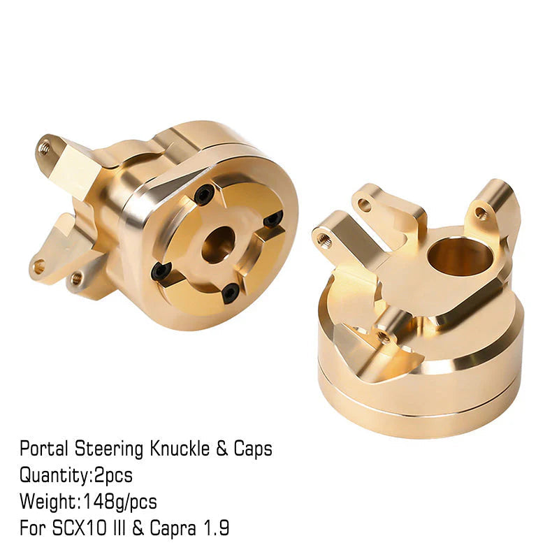 INJORA Heavy Duty Brass Portal Steering Knuckle(C)for Axial SCX10 III Capra 1.9 (148g/pcs) INJORA