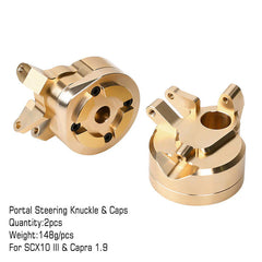 INJORA Heavy Duty Brass Portal Steering Knuckle(C)for Axial SCX10 III Capra 1.9 (148g/pcs) INJORA
