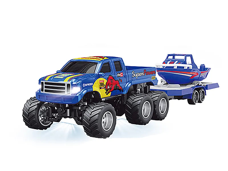 1/64 R/C Truck with boat with APP control – Ford 6-wheeler RC PRO