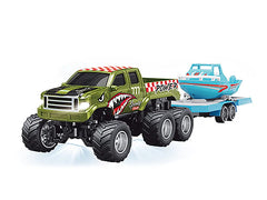 1/64 R/C Truck with boat with APP control – Ford 6-wheeler RC PRO