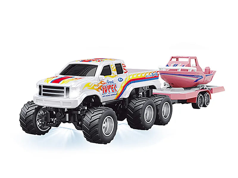 1/64 R/C Truck with boat with APP control – Ford 6-wheeler RC PRO