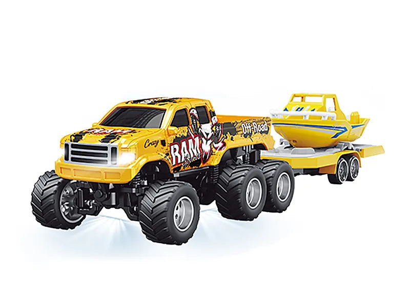 1/64 R/C Truck with boat with APP control – Ford 6-wheeler RC PRO